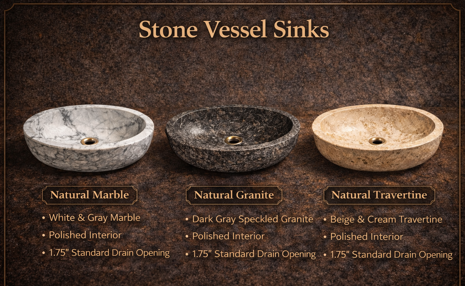 Stone vessel sink